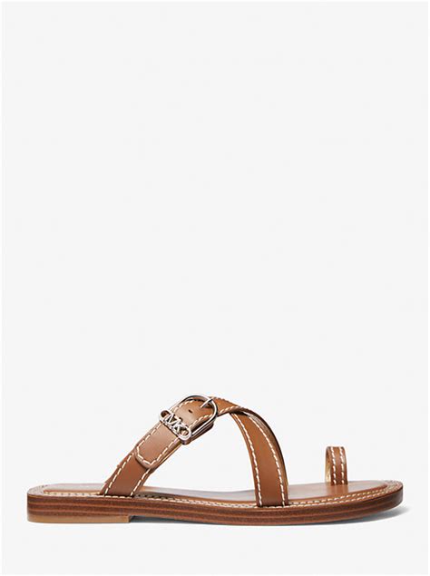 michael kors axton leather platform sandal|Ashton Leather Flat Sandal .